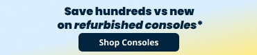 Save hundreds vs new on refurbished consoles