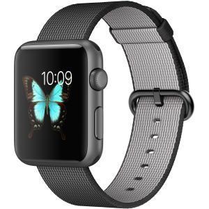 Apple Watch Sport 42mm Space Grey Aluminium Case Black Woven Nylon Band Good musicMagpie Store