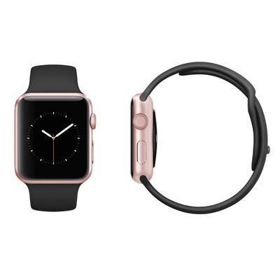 Apple Watch Sport Rose Gold Aluminium 38MM Black Sport Band Good