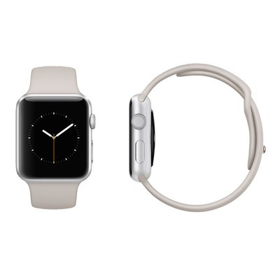 Space grey apple top watch white band