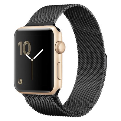 Black aluminum apple watch with milanese loop 2025