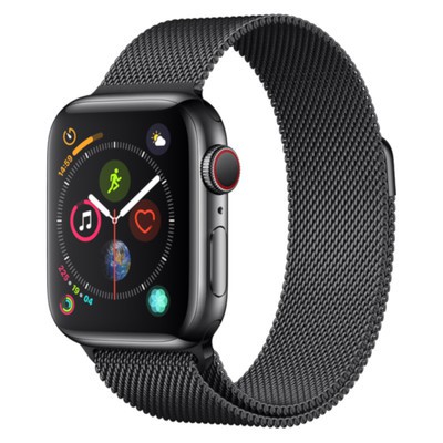 Apple Watch Series 4 GPS Cellular Black Stainless St 40MM Black Milanese Loop Band UNLOCKED