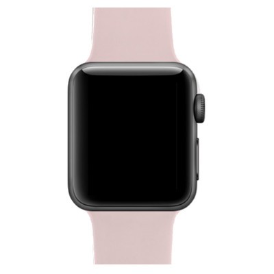 space grey apple watch with pink sand band