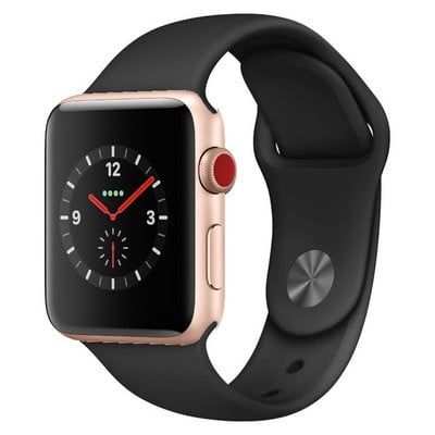 Apple Watch Series 3 GPS Cellular Gold Aluminium 38MM Black Sport Band