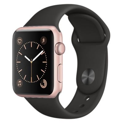 Rose gold iwatch with black on sale band