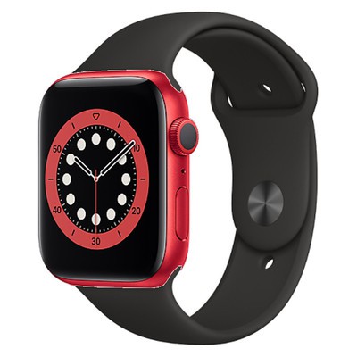 Black apple watch with red band store