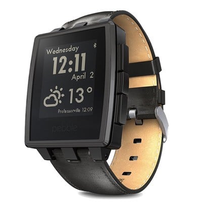 Pebble Smartwatch Steel 401B Black musicMagpie Store