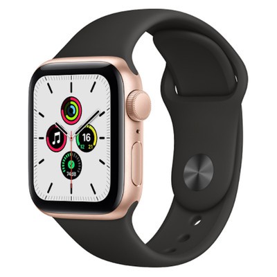 Apple Watch SE GPS Gold Aluminium 40MM Black Sport Band musicMagpie Store