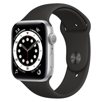 Apple Watch Series 6 GPS Silver Aluminium 44MM Black Sport Band