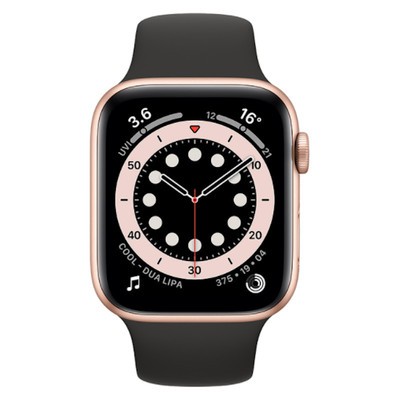 Rose gold apple watch with black sport band sale