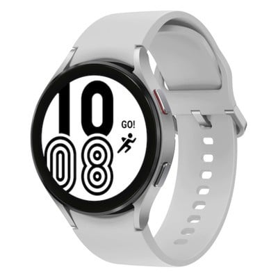 Samsung Galaxy Watch4 Bluetooth Silver 44mm Light Grey Silicone Strap - Pristine