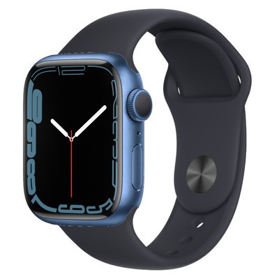 Apple Watch Series 7 GPS Blue Aluminium 45mm Black Sport Band - Good