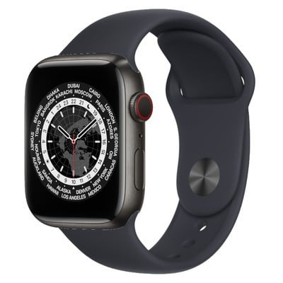 Apple Watch Series 7 GPS + Cellular Black Titanium 45mm Black Sport Band - Good