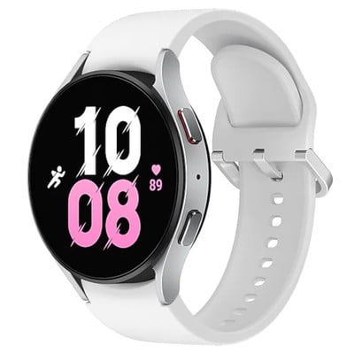 Samsung Galaxy Watch5 LTE Silver 44mm White Sport Band Unlocked - Pristine