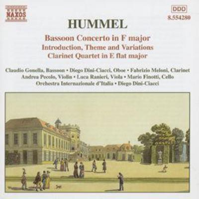 Johann Nepomuk Hummel - Hummel: Bassoon Concerto / Clarinet Quartet CD Album - Used