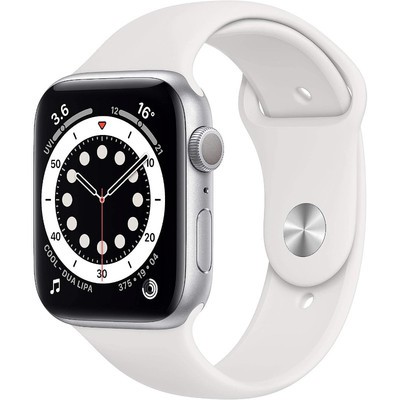 Apple Watch Series 6 GPS Silver Aluminium 44mm White Sport Band - Good