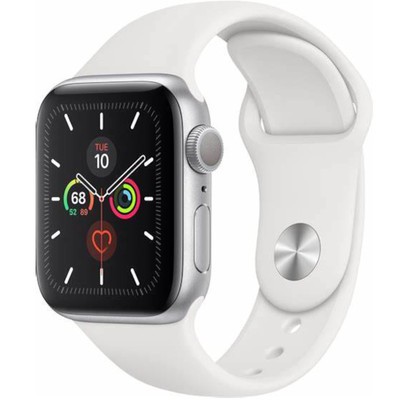 Apple Watch Series 5 GPS Silver Aluminium 44mm White Sport Band - Good