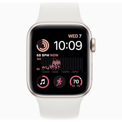 Apple Watch SE (2022) GPS Starlight Aluminium 40MM Starlight Sport Band view 2