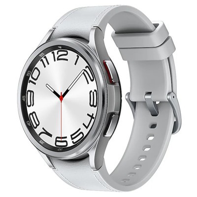 Samsung Galaxy Watch6 Classic LTE Silver 47MM Hybrid Eco Silver Leather Band Unlocked - Pristine