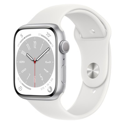 Apple Watch Series 8 GPS Silver Aluminium 41mm White Sport Band - Good