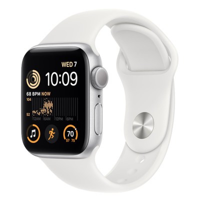 Apple Watch SE (2022) GPS Silver Aluminium 40mm White Sport Band - Good