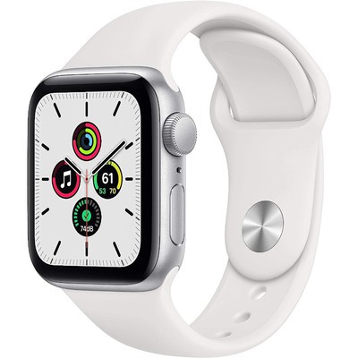 Apple Watch SE GPS Silver Aluminium 44mm White Sport Band - Good