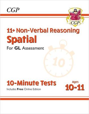 11+ GL 10-Minute Tests: Non-Verbal Reasoning Spatial - Ages 10-11 Book 1 (with Online Edition) - CGP Books - Paperback - Used