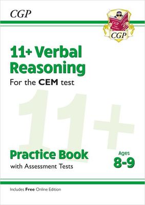 11+ CEM Verbal Reasoning Practice Book & Assessment Tests - Ages 8-9 (with Online Edition) - CGP Books - Paperback - Used