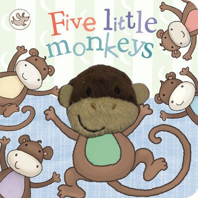 Little Learners Five Little Monkeys Finger Puppet Book - Parragon Books Ltd - Board book - Used