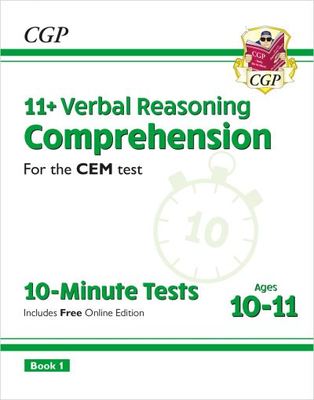 11+ CEM 10-Minute Tests: Comprehension - Ages 10-11 Book 1 (with Online Edition) - CGP Books - Paperback - Used 11+ CEM 10-Minute Tests: Comprehension - Ages 10-11 Book 1 (with Online Edition) - CGP Books - Paperback - Used