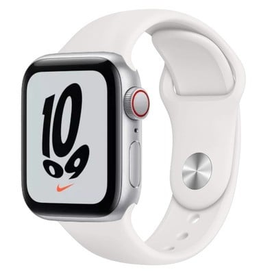 Apple Watch Nike SE GPS + Cellular Silver Aluminium 44mm White Sport Band - Good