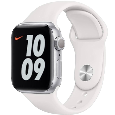 Rent Apple Watch Nike Series GPS Silver Aluminium 44MM White