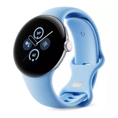 Google Pixel Watch 2 LTE Polished Silver Aluminium 41mm Bay Active Band Unlocked - Pristine