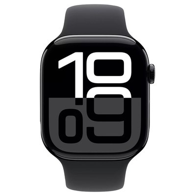 Apple Watch Series 10 GPS Jet Black Aluminium 42MM Black Sport Band view 2