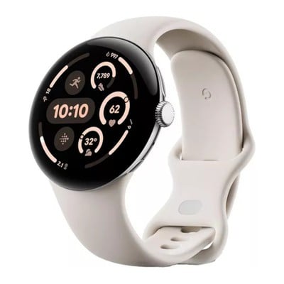 Google Pixel Watch 3 Wi-Fi Polished Silver Aluminium 45mm Porcelain Active Band - Very Good