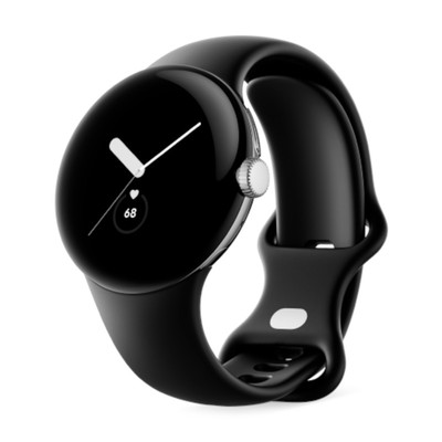 Google Pixel Watch Bluetooth Polished Silver 41mm Charcoal Active Band - Good