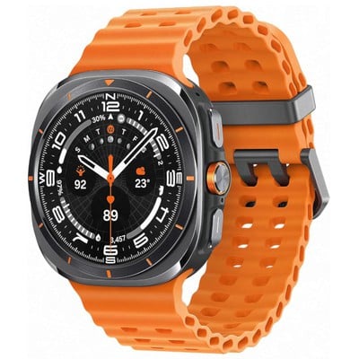 Samsung Galaxy Watch Ultra LTE Titanium Grey 47MM Marine Band Orange Unlocked - Pristine
