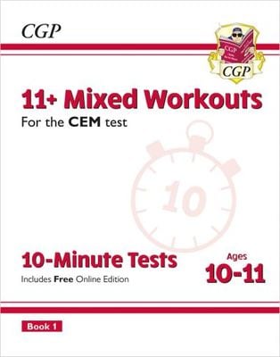 11+ CEM 10-Minute Tests: Mixed Workouts - Ages 10-11 Book 1 (with Online Edition) - CGP Books - Paperback - Used