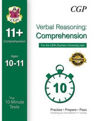 10-Minute Tests for 11+ Comprehension Ages 10-11 (Book 1) - CEM Test - CGP Books - Paperback - Used