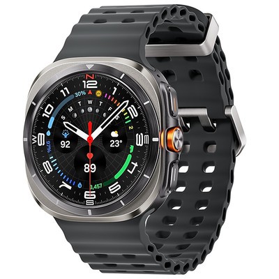 Samsung Galaxy Watch Ultra LTE Titanium Silver 47MM Marine Band Dark Grey Unlocked - Good