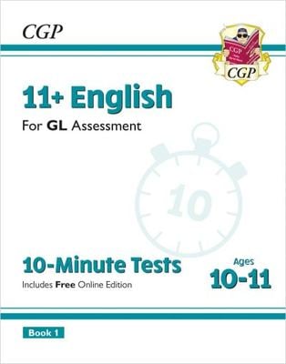 11+ GL 10-Minute Tests: English - Ages 10-11 Book 1 (with Online Edition) - CGP Books - Paperback - Used