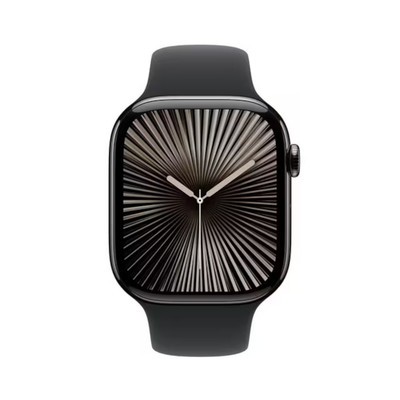Apple Watch Series 10 GPS + Cellular Slate Titanium 42MM Black Sport Band view 2